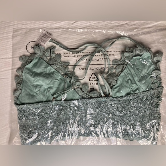 NWT Three Bird Nest Crochet Bralette Sage sz M 34 A-C - Picture 5 of 5